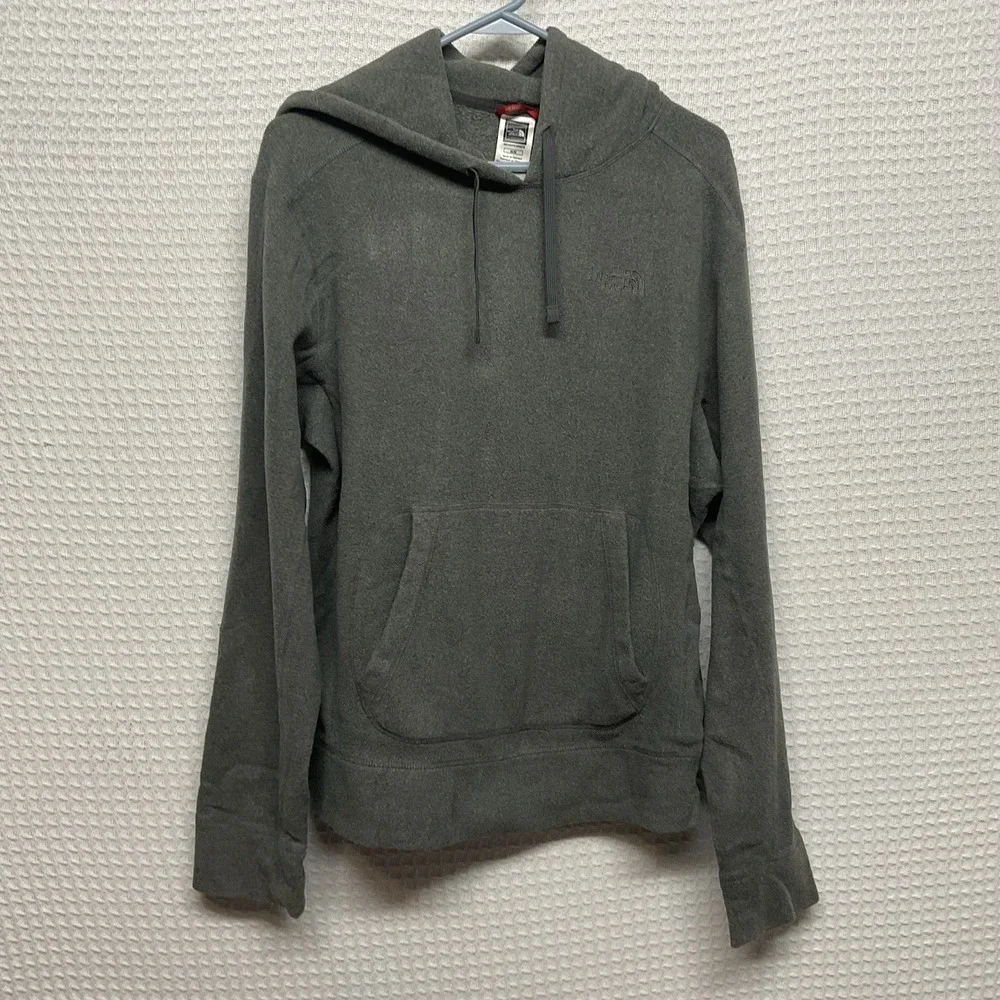 THE NORTH FACE Hoodie Men‎ Medium Gray Logo Pullover Sweatshirt Fleece Pocket